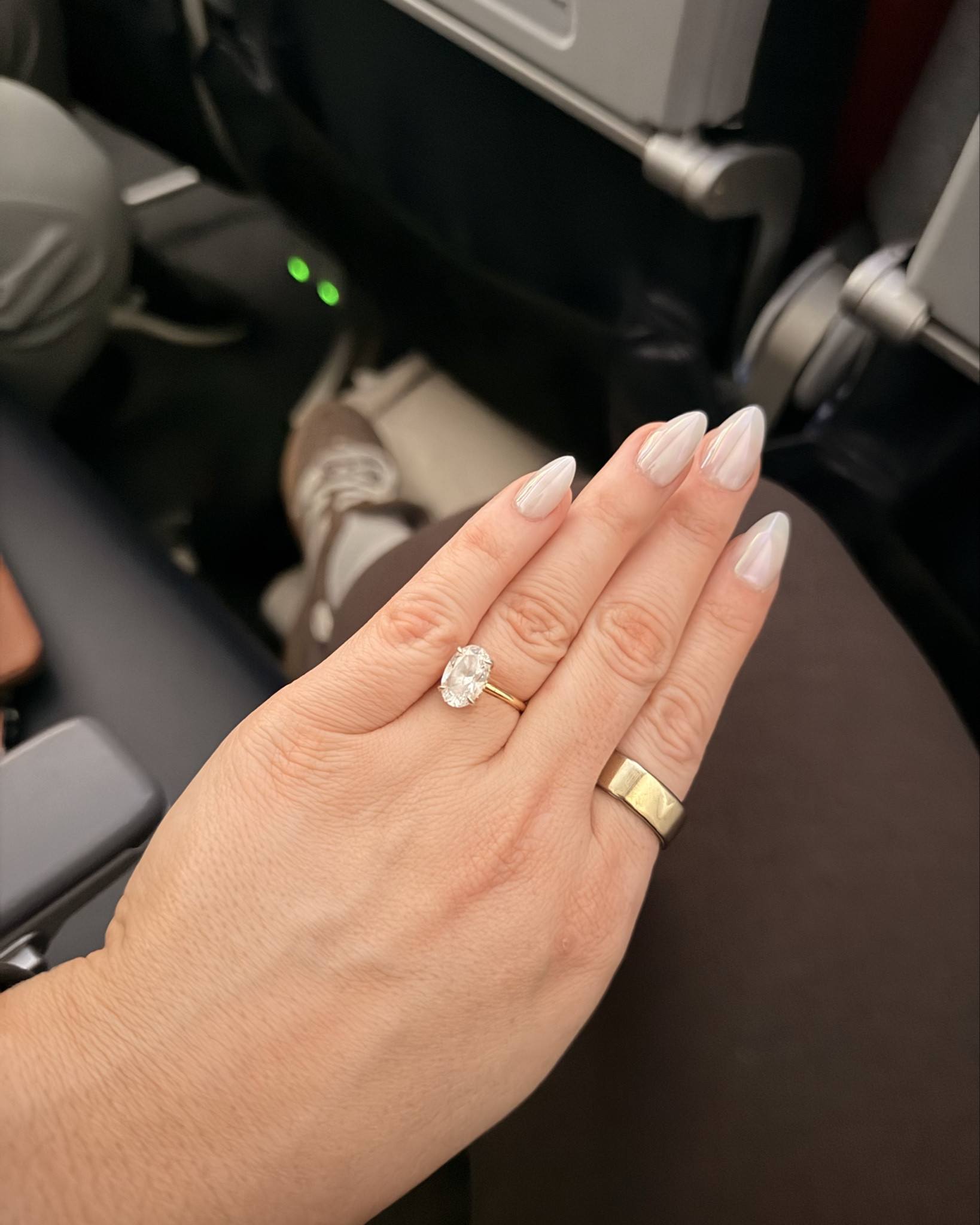 Press on nails with the best glue! These are a great shape but not too long! The ring is a fake diamond and great price. 

#LTKBeauty #LTKTravel #LTKmomlife
