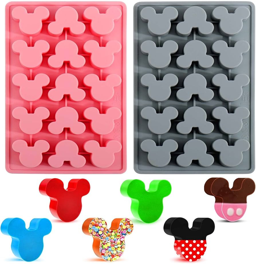 Mouse Gummy Candy Molds Silicone, 2 Pack 15 Cavity Non-Stick Mouse Head Silicone Molds for DIY Gu... | Amazon (US)