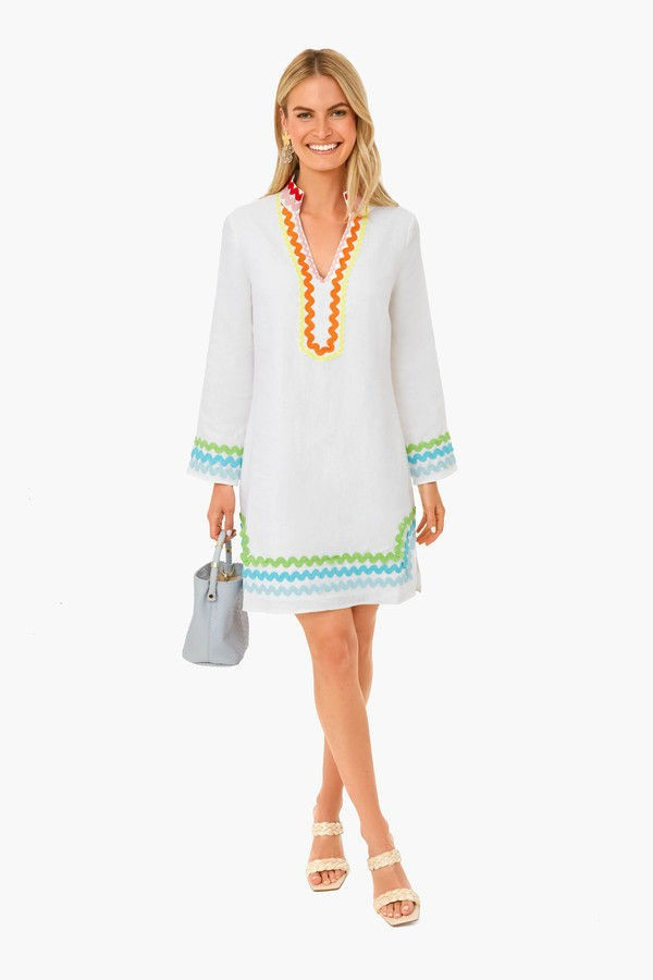 Rainbow Ric Rac Long Sleeve Classic Tunic Dress | Tuckernuck (US)