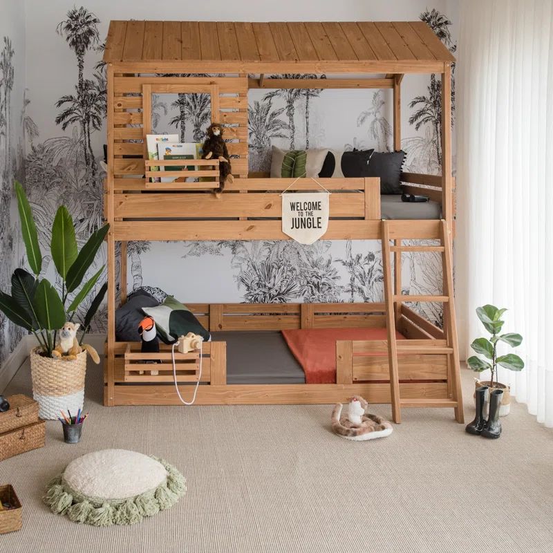 Twin Solid Wood Standard Bunk Bed by Simply Nursery | Wayfair North America