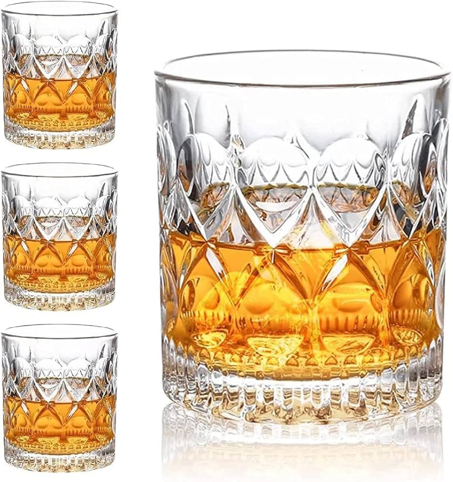 Aoeoe Whiskey Glasses Set of 4, 11 OZ Old Fashioned Glasses, Bourbon Glasses, Premium Scotch Glas... | Amazon (US)