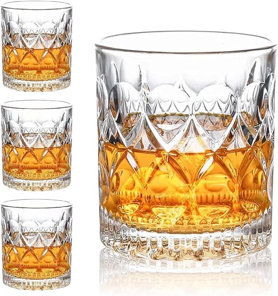 Aoeoe Whiskey Glasses Set of 4, 11 OZ Old Fashioned Glasses, Bourbon Glasses, Premium Scotch Glas... | Amazon (US)