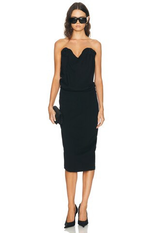 Magda Butrym Strapless Bustier Dress in Black | FWRD 
