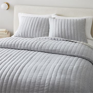 European Flax Linen Cotton Pick Stitch Quilt & Shams | West Elm (US)