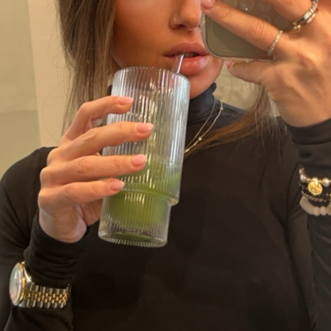 Those Ribbed Glasses with glass straws are so cute 

#LTKhome