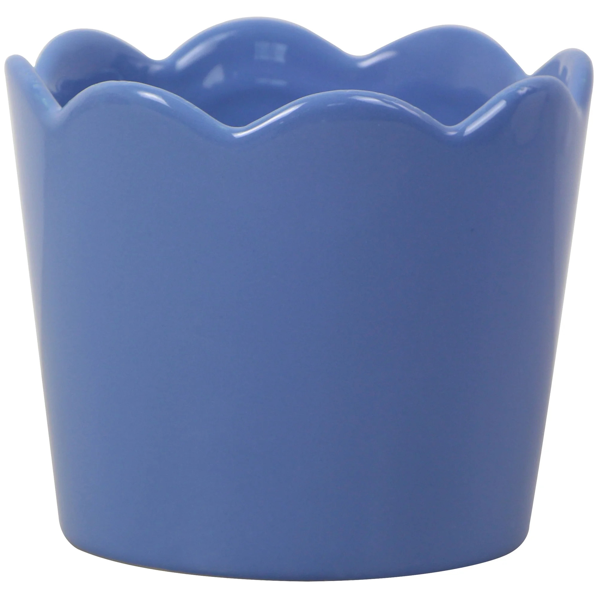 Mainstays 4in Scallop Blue Round Ceramic Planter | Walmart (US)