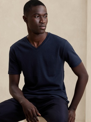 Luxury-Touch V-Neck T-Shirt | Banana Republic (US)