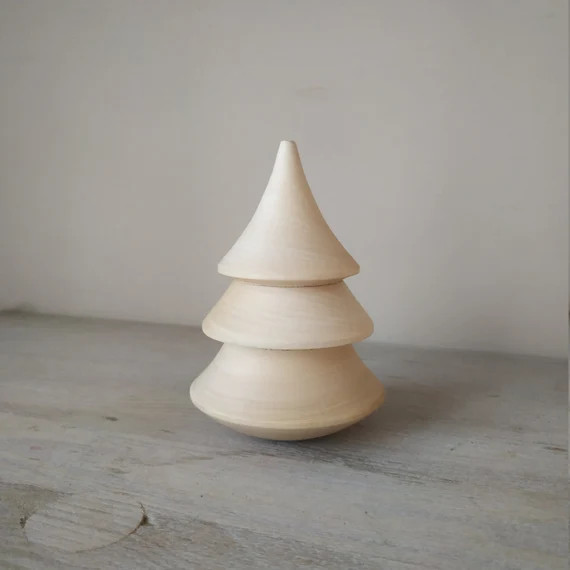 Musical wooden  Christmas tree rocking - 11 cm | Etsy (US)