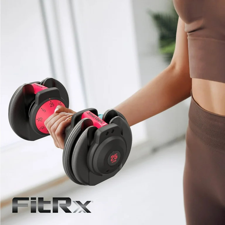 FitRx Adjustable Dumbbells, 25lb SmartBell Dumbbell Set with 9-in-1 Quick-Select Weights, 2.5lb I... | Walmart (US)