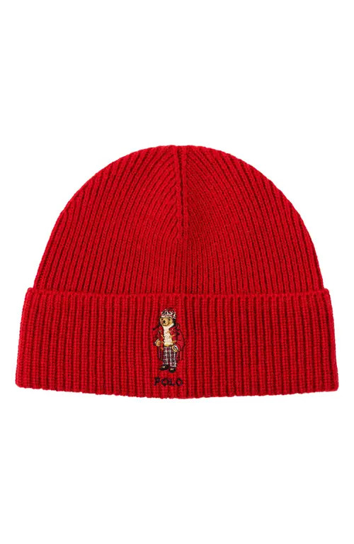 Polo Ralph Lauren Holiday Bear Beanie in Red at Nordstrom | Nordstrom