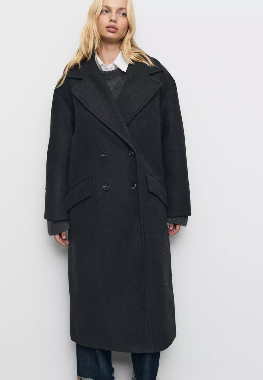 Oversize soft-touch coat - Women's fashion | Stradivarius United Kingdom | Stradivarius (UK)