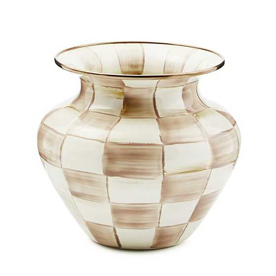 Mocha Check Large Vase | MacKenzie-Childs