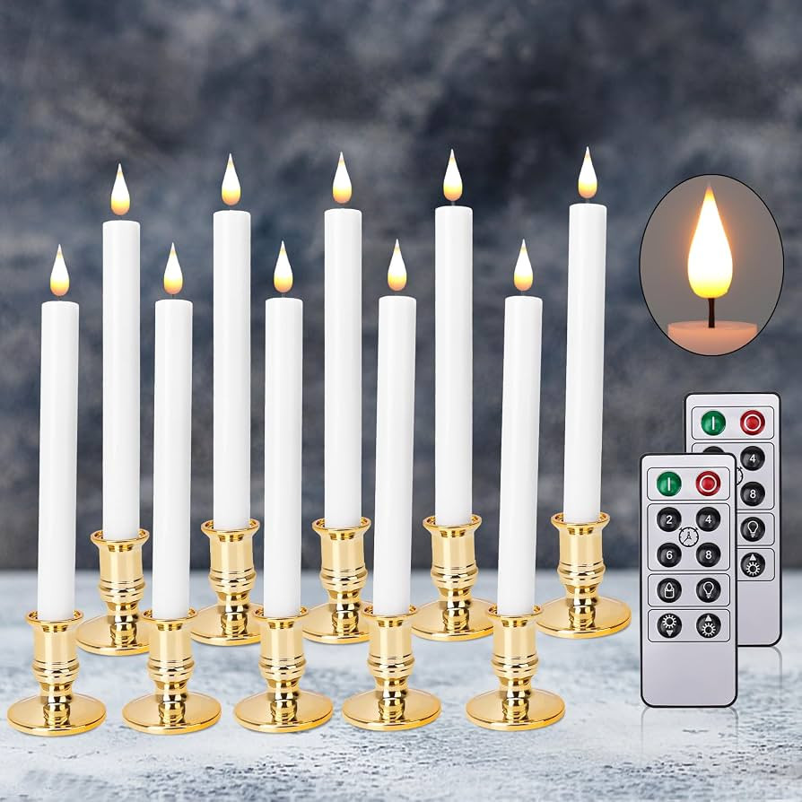LED Flameless Taper Candles With Remote Timer-Battery Operated Realistic Flickering Window Candle... | Amazon (US)