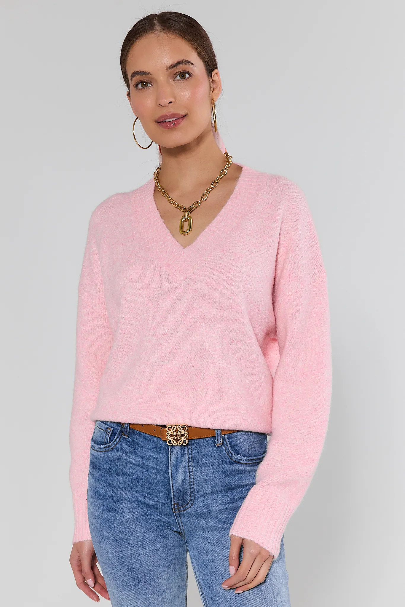Perla Pink Long Sleeve Sweater | Avara