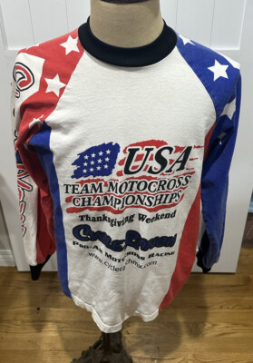 Vintage Motocross Race Track Cycle Ranch Double Sided All Over Print Jersey Sz S | eBay US