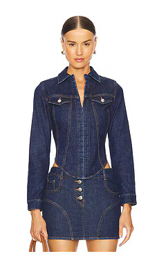 Amanda Uprichard Bristol Top in Heritage Wash from Revolve.com | Revolve Clothing (Global)