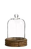 K&K Interiors 12587A 8.5 Inch Glass Cloche with Knob Top on Round Wood Mirrored Base | Amazon (US)