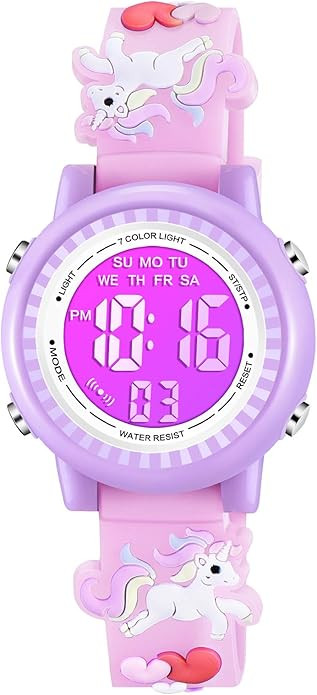 Venhoo Kids Watches 3D Cartoon Waterproof 7 Color Lights Toddler Wrist Digital Watch with Alarm S... | Amazon (US)