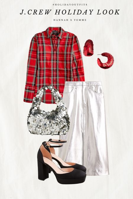 J.Crew holiday outfit inspiration❤️🎄 I love this plaid shirt for Christmas time! It’s the perfect pop of red with a silver skirt!

#LTKHolidaySale #LTKSeasonal #LTKHoliday