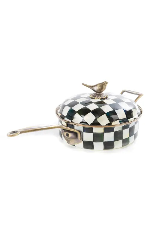 MACKENZIE CHILDS Courtly Check 3-Quart Sautè Pan with Lid in Black/White at Nordstrom | Nordstrom