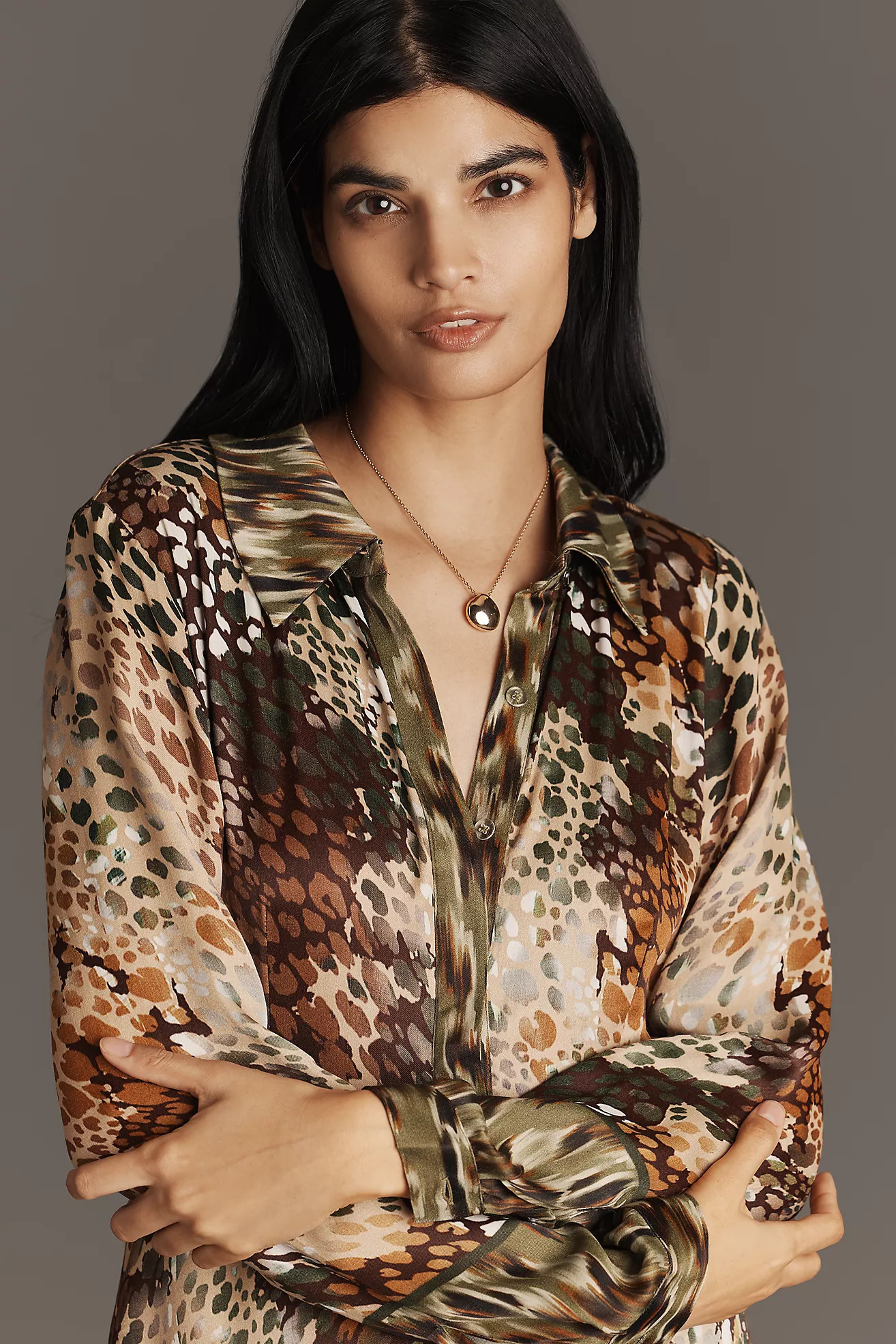 Bl-nk Jaeda Long-Sleeve Maxi Shirt Dress | Anthropologie (US)