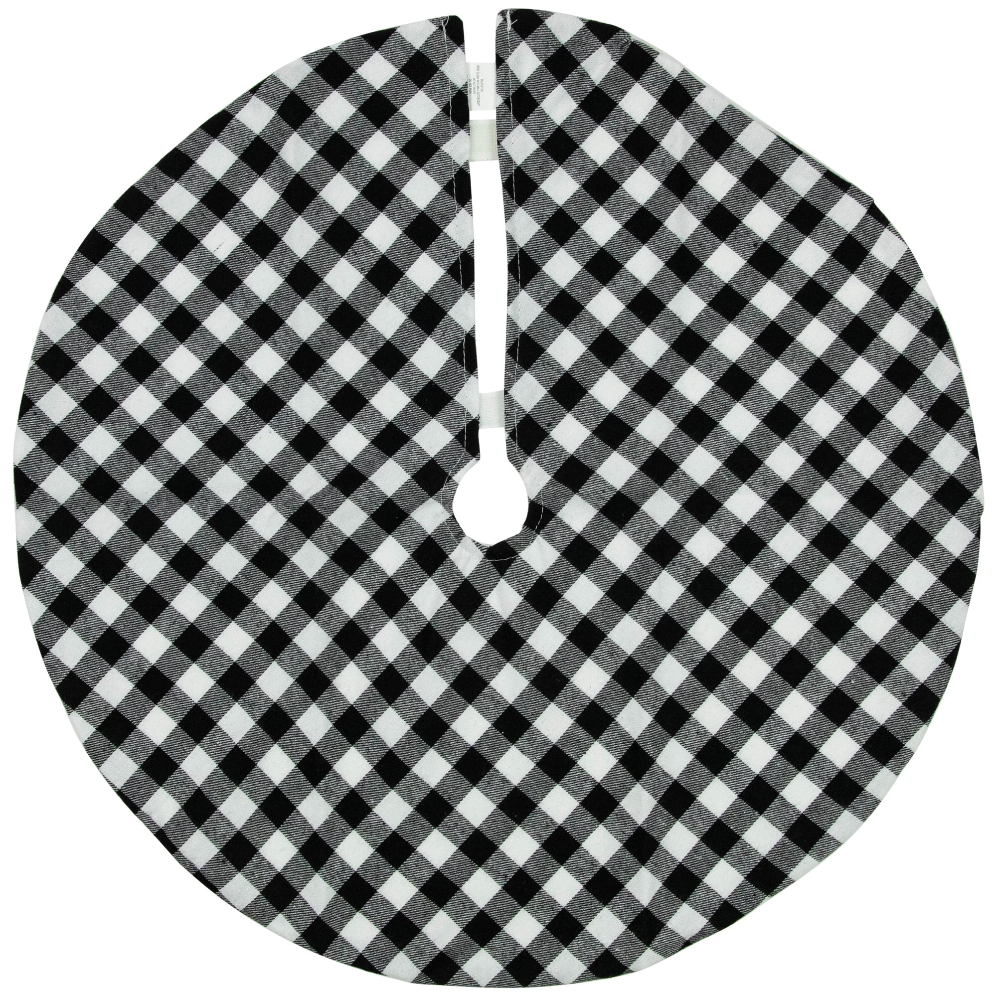 20" White and Black Buffalo Plaid Mini Christmas Tree Skirt | Walmart (US)