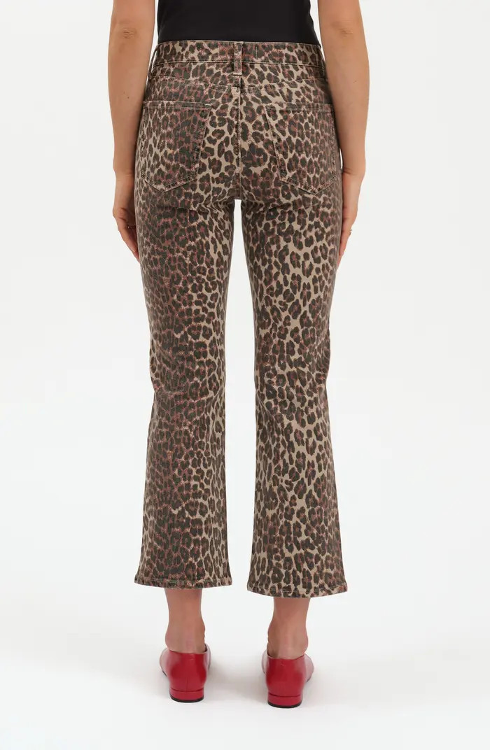 Shy Leopard Print Kick Flare Jeans | Nordstrom