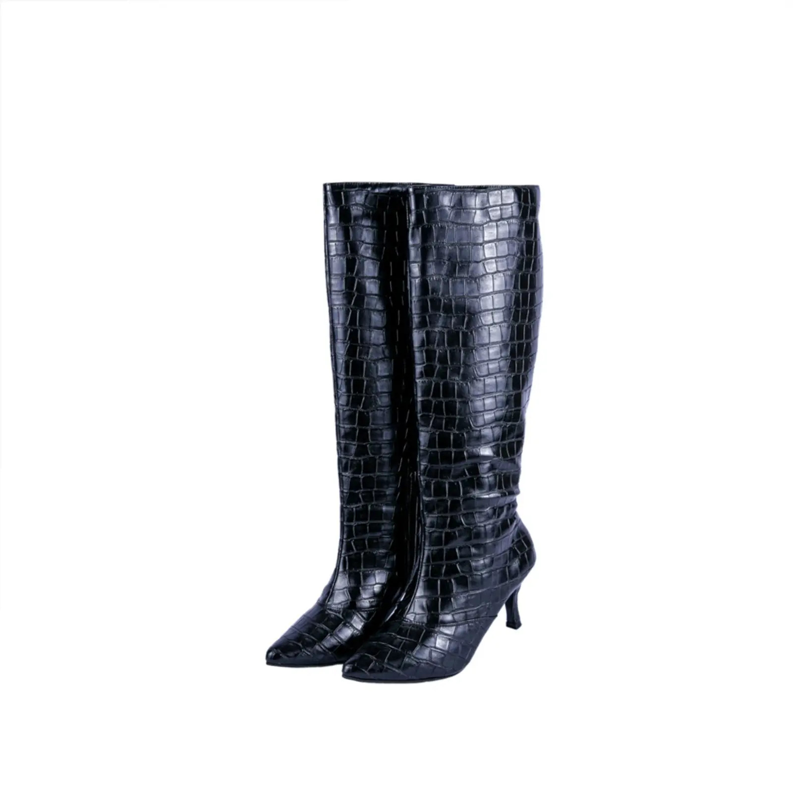 Bota Feminina Salto Baixo e Fino 17001 Croco Preto | Dafiti (BR)