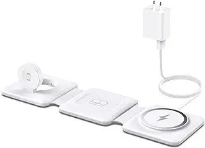 Charging Station for Apple Multiple Devices - 3 in 1 Foldable Magnetic Wireless Charger Dock - Tr... | Amazon (US)