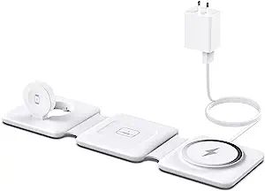 Charging Station for Apple Multiple Devices - 3 in 1 Foldable Magnetic Wireless Charger Dock - Tr... | Amazon (US)