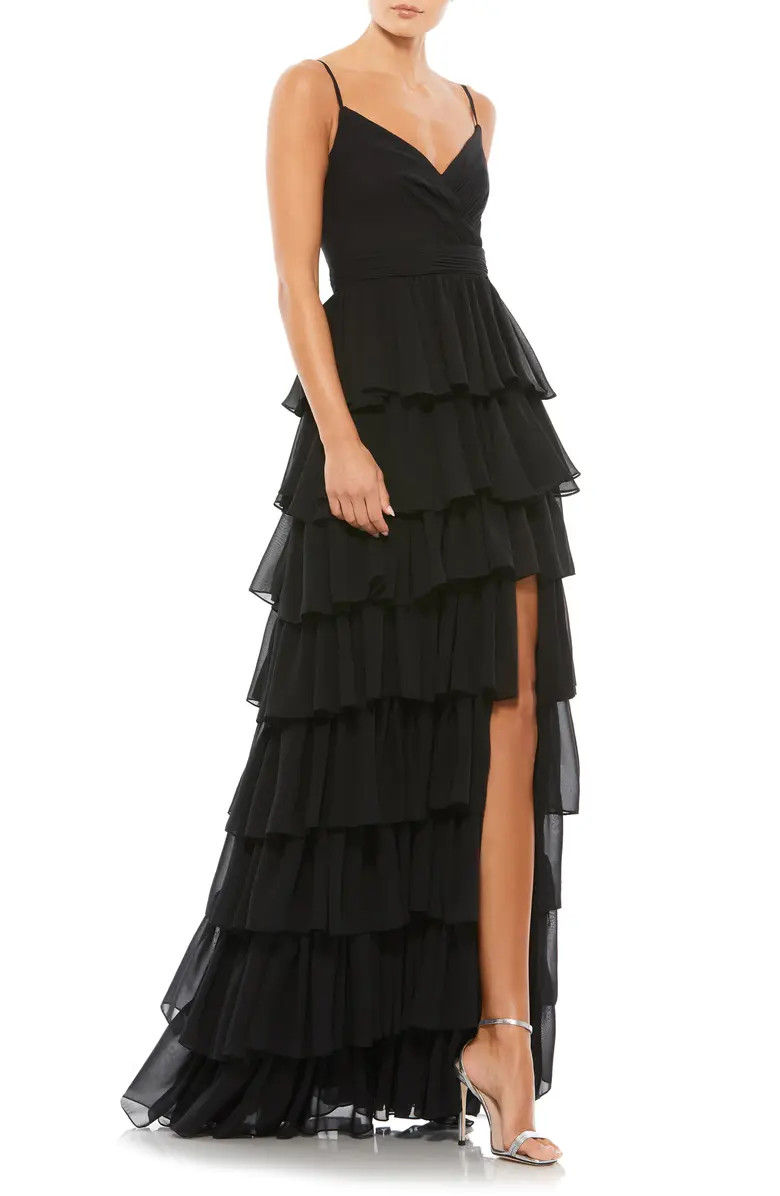 Tiered Ruffle Empire Waist Chiffon Gown | Nordstrom