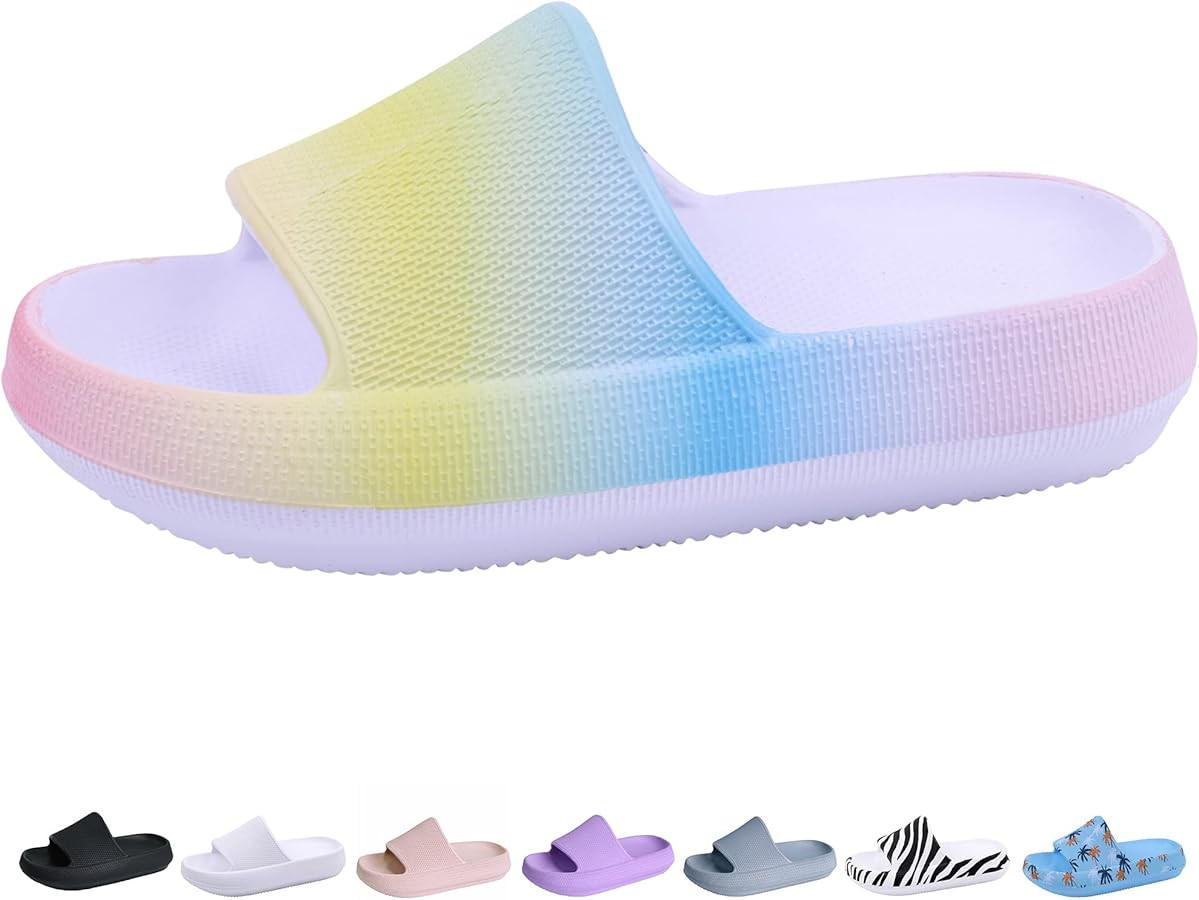 Youecci Cloud Slides for Kids丨Shower Slippers Bathroom Pool Sandals丨Boys Girls Comfy Thick So... | Amazon (US)