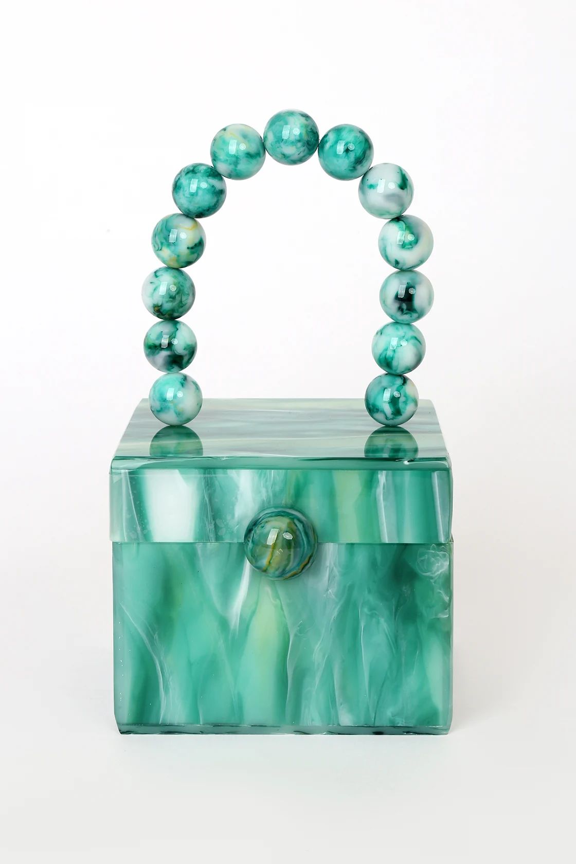 Cubism Dream Green Marbled Acrylic Cube Handle Bag | Lulus (US)