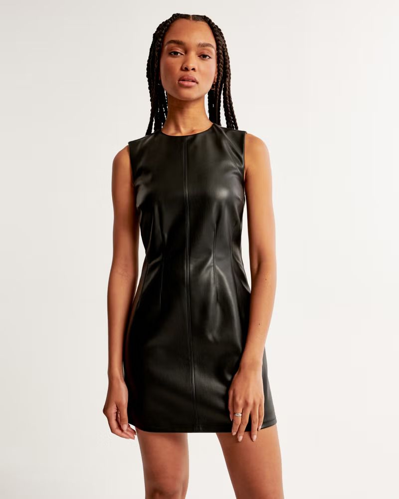 Shell Vegan Leather Mini Dress | Abercrombie & Fitch (US)