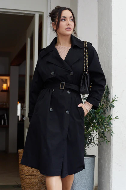 Marjora Coat - Black | Esther & Co (AU)