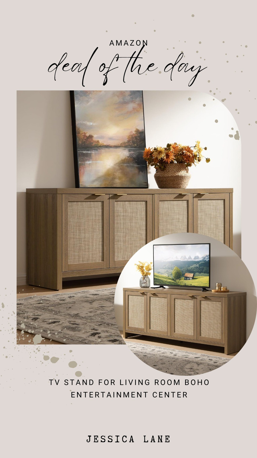 Elevate your living space with this boho-inspired TV stand featuring stunning textured door panels. It is the perfect blend of organic style and functional storage for any entertainment center.#amazonhome #bohostyle #homedecor #livingroominspo

#LTKSaleAlert #LTKHome