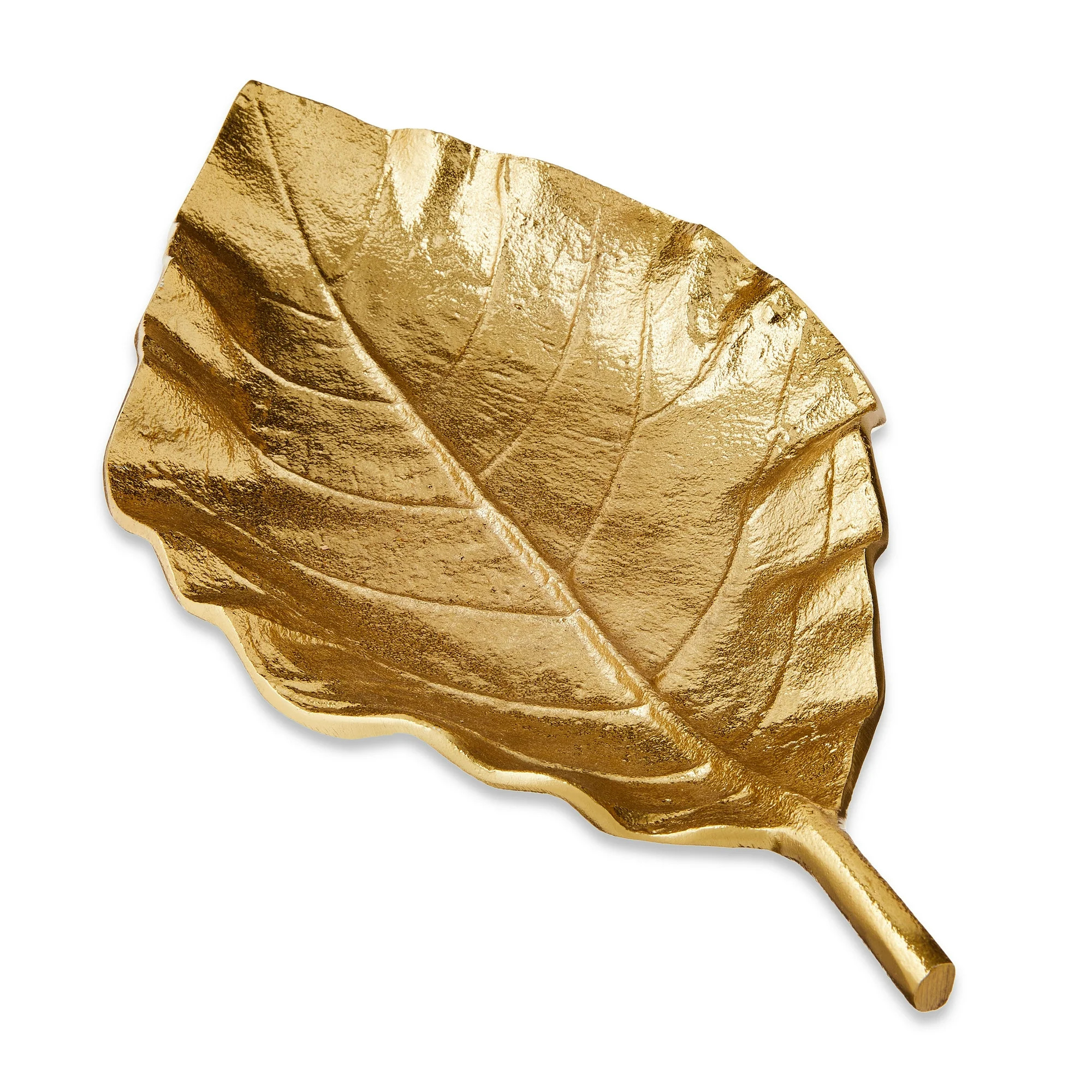 Aluminum Casted Leaf Decorative Tray, Gold, 14", Harvest by Way To Celebrate | Walmart (US)