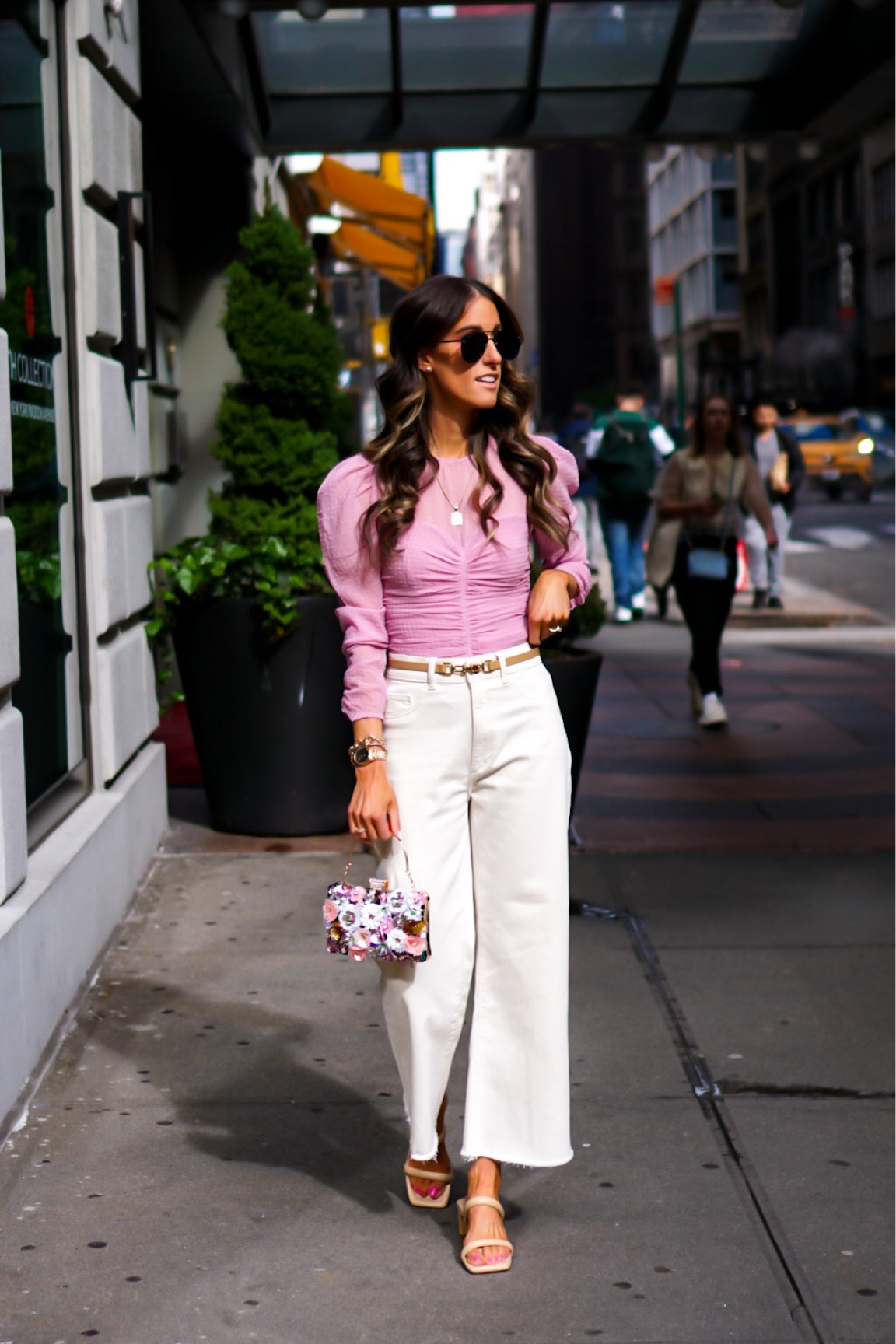 Day One Outfit for the Amazon Live Video Creator Accelerator Event 🥂- you could wear the same outfit for a graduation, casual baby shower, summer outfit, vacation outfit or party 

Sized down if in-between sizes on  the top - returned the small for an xs 
Jeans fit tts

#LTKtravel #LTKsalealert #LTKunder50