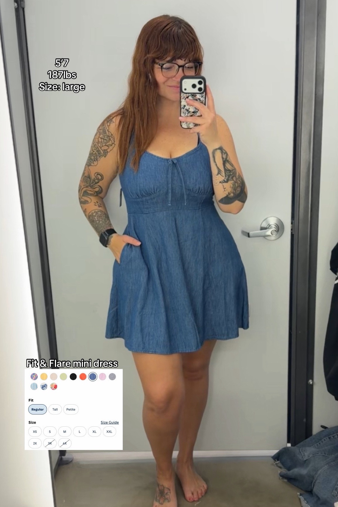 Fit and flare mini dress from Old Navy. #oldnavy #tryon #midsize #denimdress 

#LTKootd #LTKMidsize #LTKgrwm
