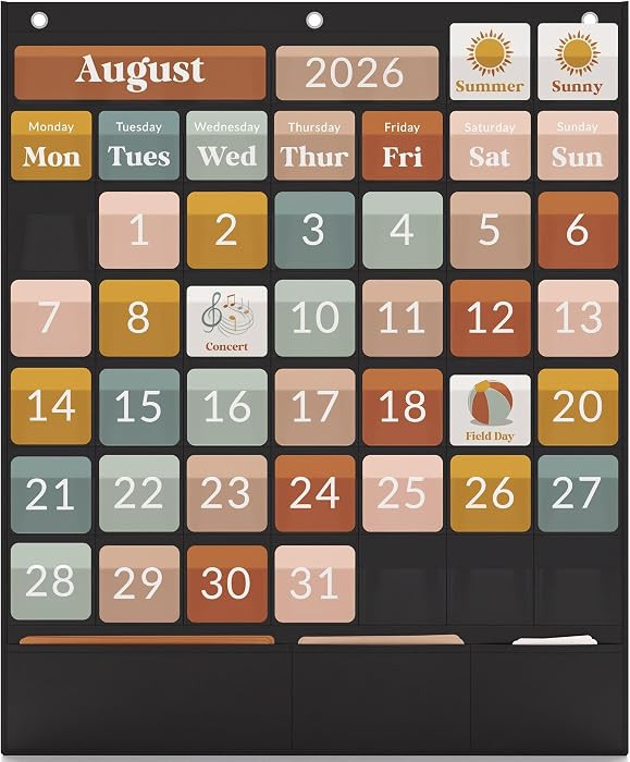 The Ultimate Classroom Calendar Pocket Chart for Kids - Educational Cards | Amazon (US)