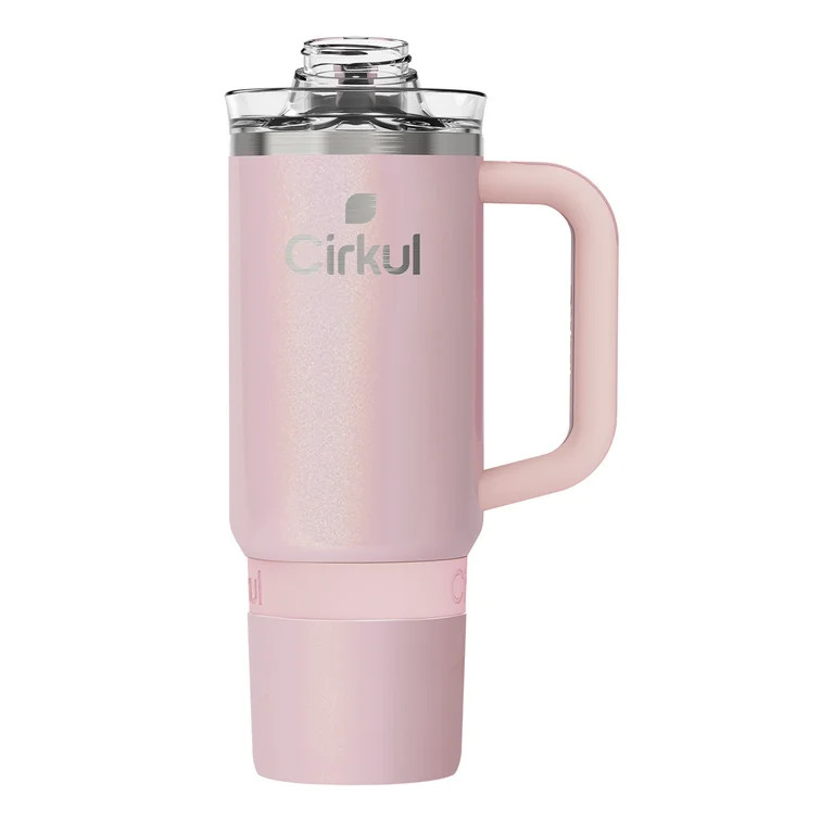 Cirkul 30oz Travel StrawSip Double-Wall Insulated Stainless Steel Tumbler with Handle, Rose Shimm... | Walmart (US)