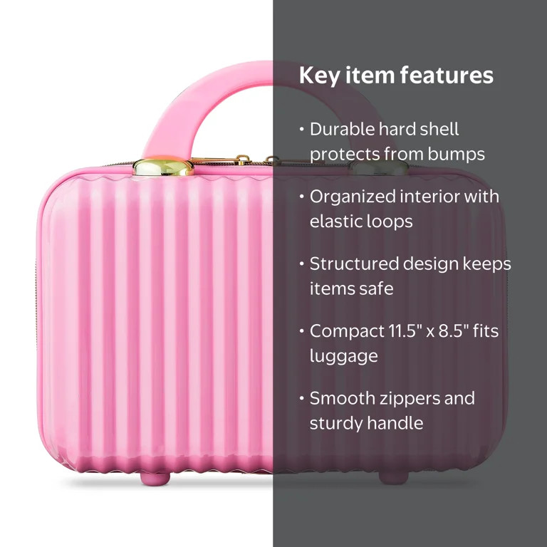 Hard Shell Cosmetic Travel Case, Pink, 1 Count | Walmart (US)