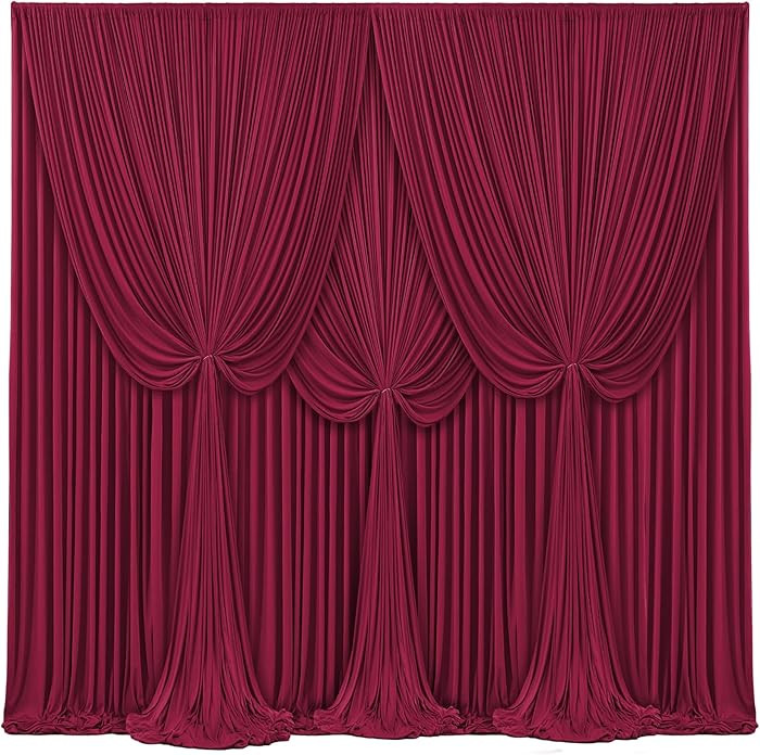 4 Panels Burgundy Backdrop Curtains for Wedding Party Wrinkle Free Backdrops Curtain Drapes Fabri... | Amazon (US)