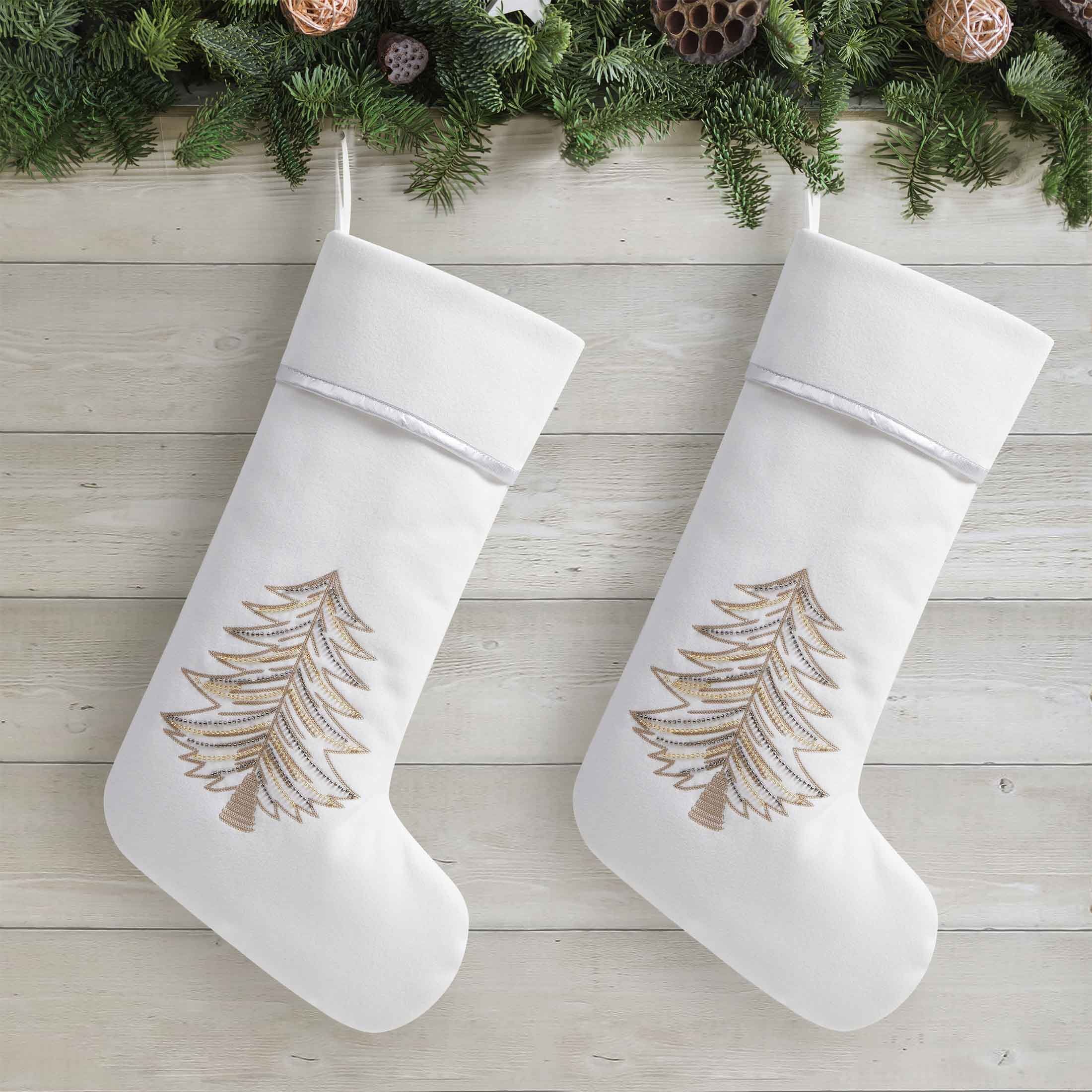 My Texas House Stephanie Ivory Beaded Christmas Stockings, 20" x 10" (2 Count) | Walmart (US)