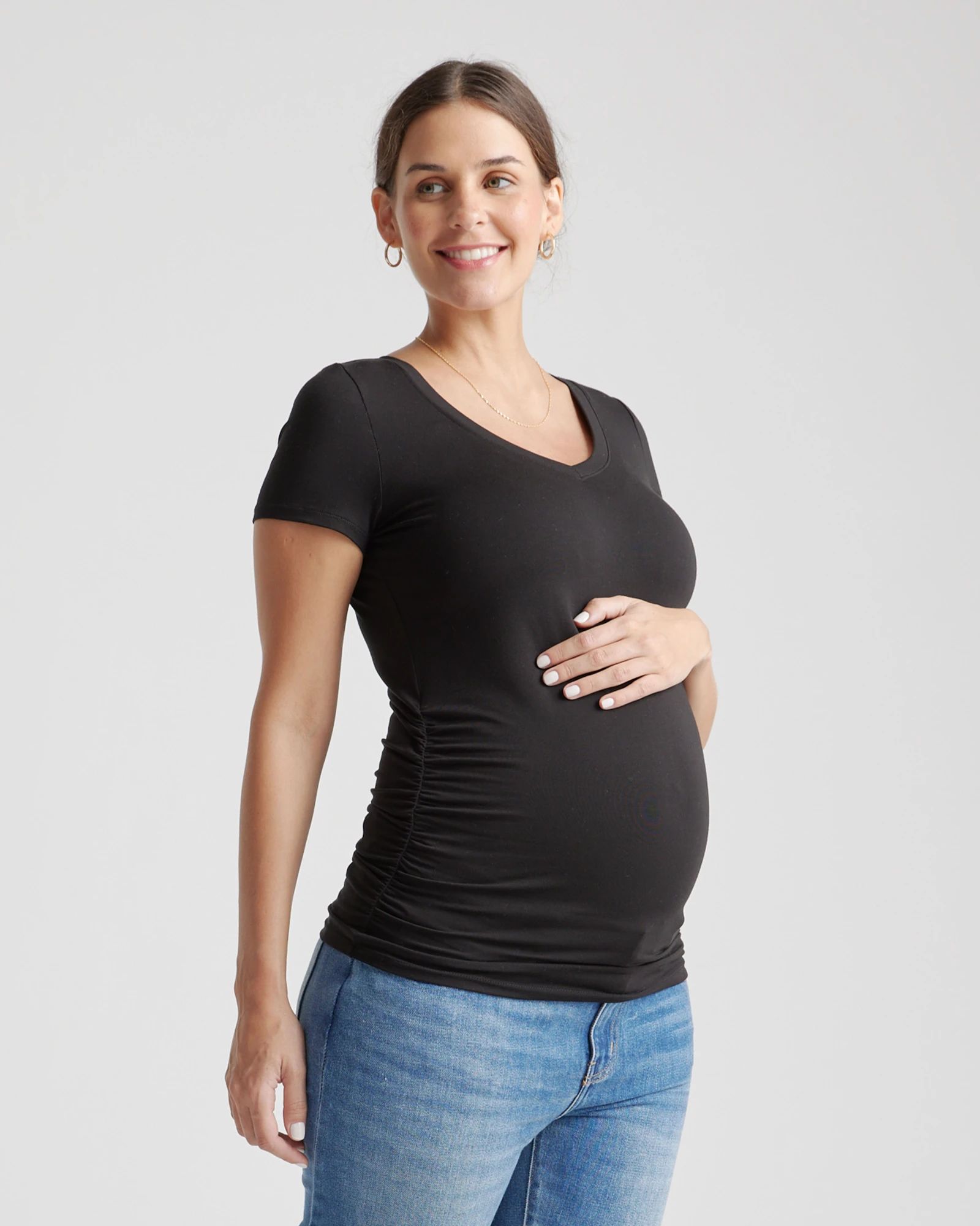 Tencel Jersey Maternity Ruched Tee 2-Pack | Quince