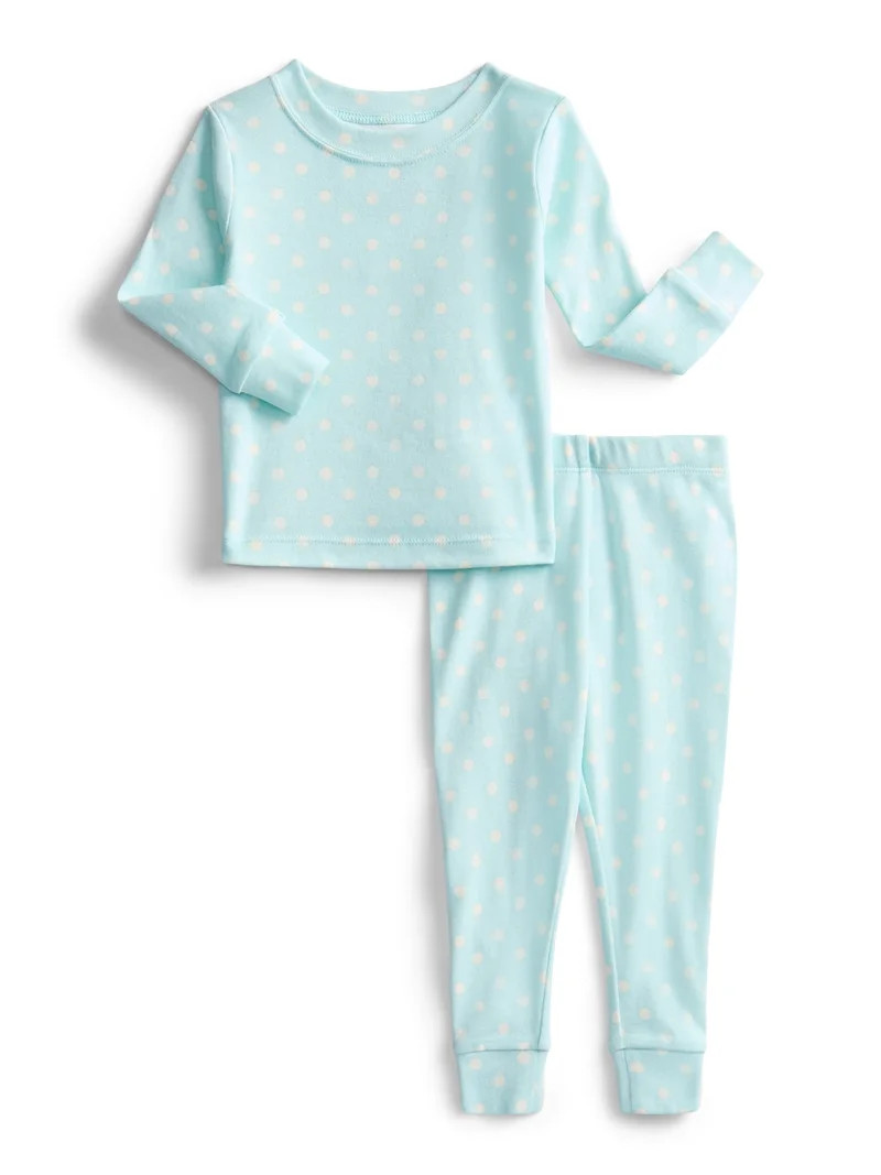 Wonder Nation Toddler Boys or Girls Cotton Snug Fit Long Sleeve Pajama Top and Pants Set, 4-Piece... | Walmart (US)
