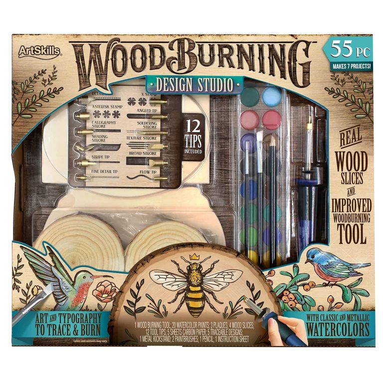 ArtSkills Wood Burning Tool Kit for Beginners, 55 Piece Deluxe Woodburning Craft - Walmart.com | Walmart (US)