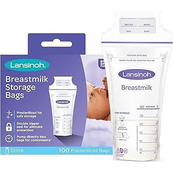 Lansinoh Breastmilk Storage Bags, 100 Count, 6 Ounce, Easy to Use Milk Storage Bags for Breastfee... | Amazon (US)