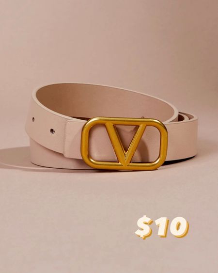 Designer inspired belt looks just like the Valentino logo belt but is on sale for $10. Great steal for a good dupe. 

#LTKFestival #LTKfindsunder50 #LTKstyletip