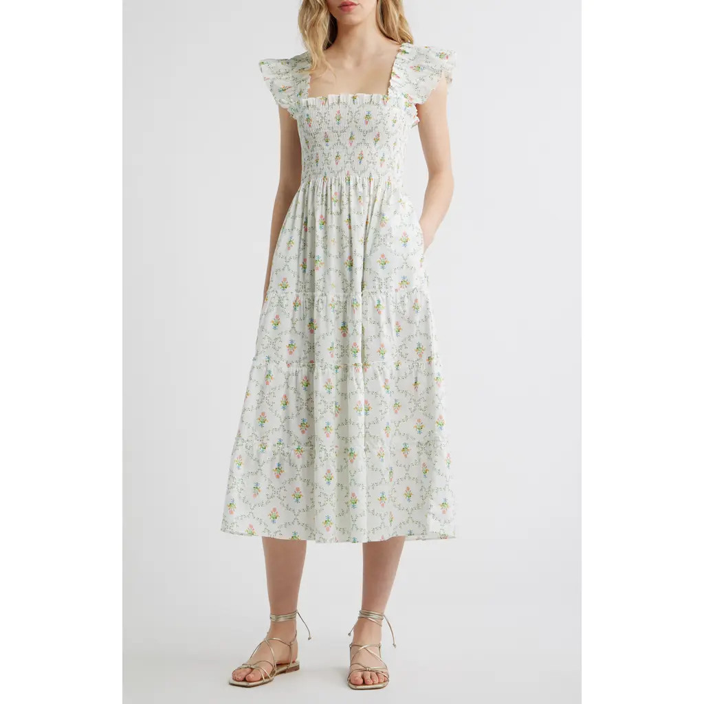 Hill House Home The Ellie Nap Dress in Pastel Trellis at Nordstrom, Size Large | Nordstrom